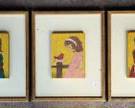 3 Adorable Young lady child paintings mounted and Gilt Framed
