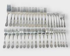 Fine Fancy Reed & Barton Sterling Silver Fork Flatware 1560 Grams

