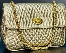 BALLY Chain Quilted Shoulder Bag Crossbody Leather Cream / Ivory
