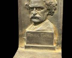 Vintage Cast Iron Mark Twain Bookend

