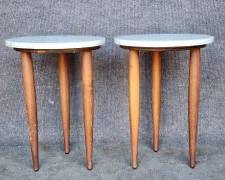 Pair Tall Sexy Leg MCM Mid Century Modern MCM Side Tables
