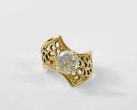 6.1 Grams Fine 14K Yellow Gold Filigree 2 Carat Cubic Zirconia Cocktail Ring Size 6.5 this is alot of bling!
