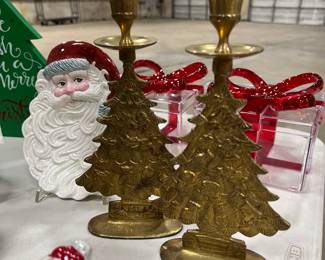 brass Christmas Tree candle holders