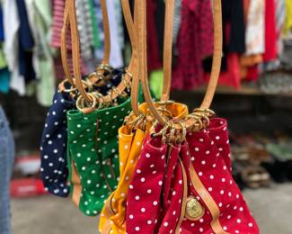 4 polka dotted hand bags