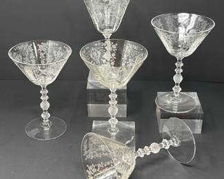 Vintage Etched Crystal Goblets