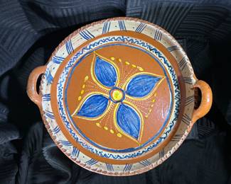 Double handled Mexican pottery dish