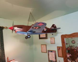 Hand-Crafted WWII P-51 Mustang Plane
