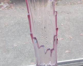 Large Pink Swung Glass Vase