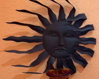 Small Metal Sun w Votive
