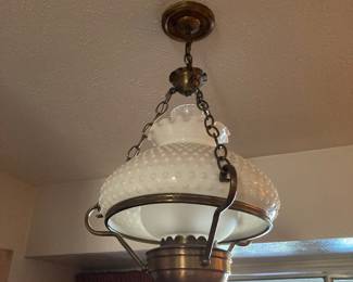 Milk glass farm house light