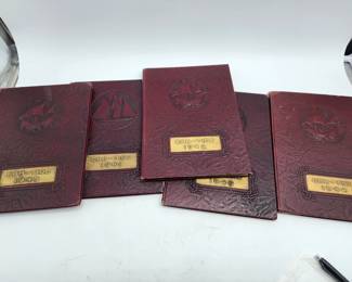 5 OLD YEARBOOKS 1940S