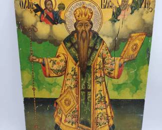 1847 RELIGEOUS GILDED ICON PAINTING