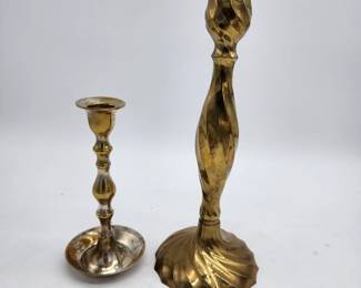 BRASS CANDLESTICKS MID CENTURY