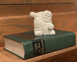 Inuit Kneeling Hunter by Chivly Chupak, Sculpture