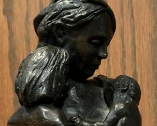 Mother & Child by E. Curtis, Sculpture 