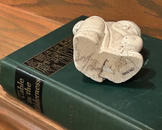 Inuit Kneeling Hunter by Chivly Chupak, Sculpture