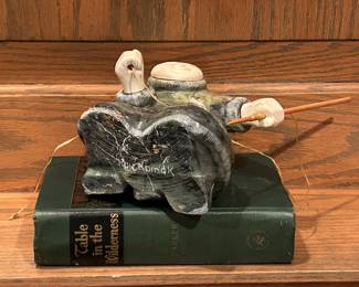 Inuit Hunting Figure by Ronald Pete Komok, Sculpture