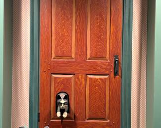 Cat Door by Stephen Huneck (American 1948-2010) Carved Relief