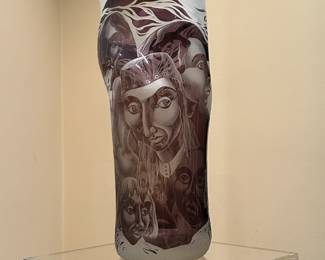 Flying Into The Pit by Lisabith Sterling, Glass Vase