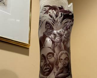 Flying Into The Pit by Lisabith Sterling, Glass Vase