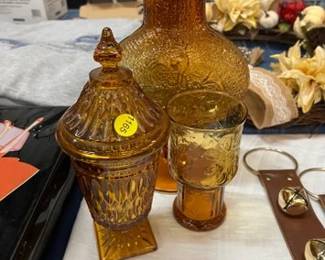 VASE, GLASS CANDY DISH