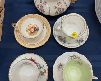TEAPOT, TEACUPS SAUCERS