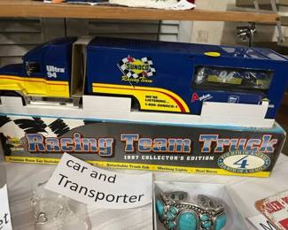 SUNOCO RACE CAR AND TRANSPORTER TRUCK