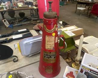 1930s BRITISH RED CONE FIRE EXTINGUISHER