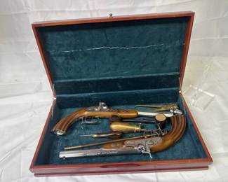 TWO LEPAGE BLACK POWDER DUELING PISTOLS
