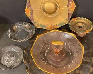 Gold Glass Painted Candy Dishes