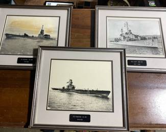 Framed Navy Military Ships
