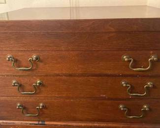 English Mahogany Style Silver Chest