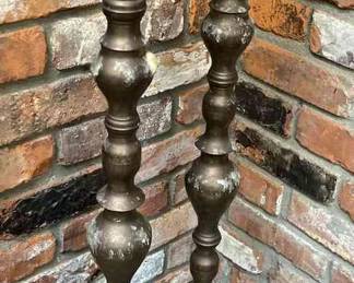 Pair Of Tall Brass Candle Sticks