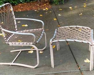 Vintage Brown Jordan Tamiami Rocker And Foot Stool