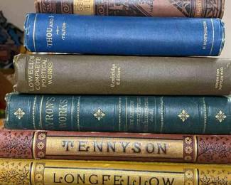 Antique Books Of Poetry Longfellow Tennyson Byron And More