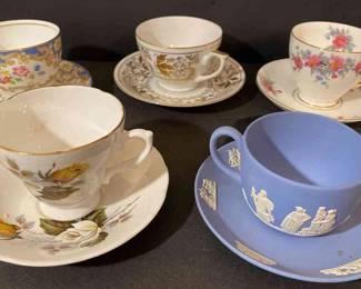 Wedgewood Lefton Old Royals and Other Teacups and Saucers