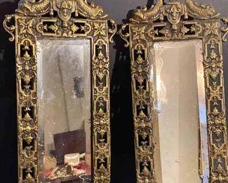Victorian Era Mirror Candle Wall Sconces