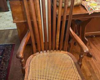 Antique Cane Arrow Back Office Chair