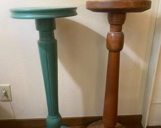 Vintage Wooden Pedestal Plant Stand