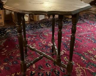 Antique Wood Drop Leaf Demi Table For Restoration