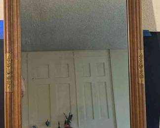 Ornate Wood Mirror with Gilted Accents