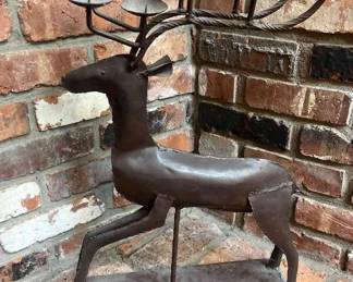 Pair of Metal Deer Candle Holders