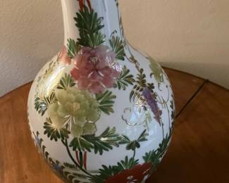 Large Table Lamp With Floral Design