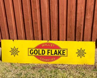 large English enamel Wills' Cigarettes Gold Flake sign