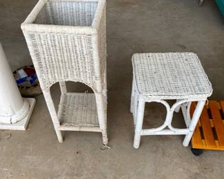 wicker planter and table