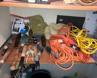 cords, garden tools, etc.
