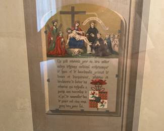 framed crucifixion print plate
