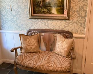 cushioned bench, original art