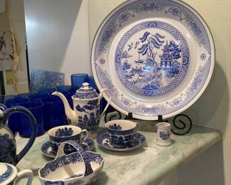 blue and white ware, Spode basket