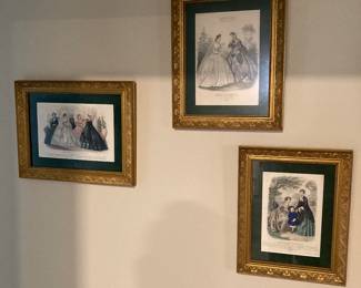 framed Victorian ladies prints